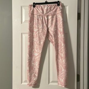 Pro-fit active wear pink and white leggings